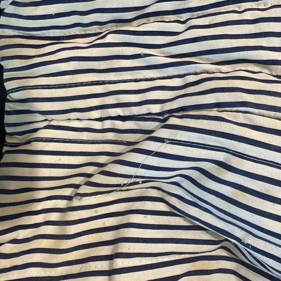 90s Lord & Taylor Mens MD Navy Wool Coat Bomber Jacket Leather Collar - Picture 9 of 10